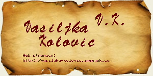 Vasiljka Kolović vizit kartica